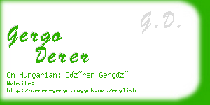 gergo derer business card